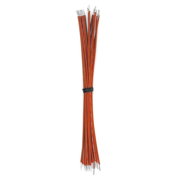 Remington Industries Cut And Stripped Wire, 24 AWG, Solid, Orange 6in Leads, 25PK CS24UL1007SLDORA-6-25